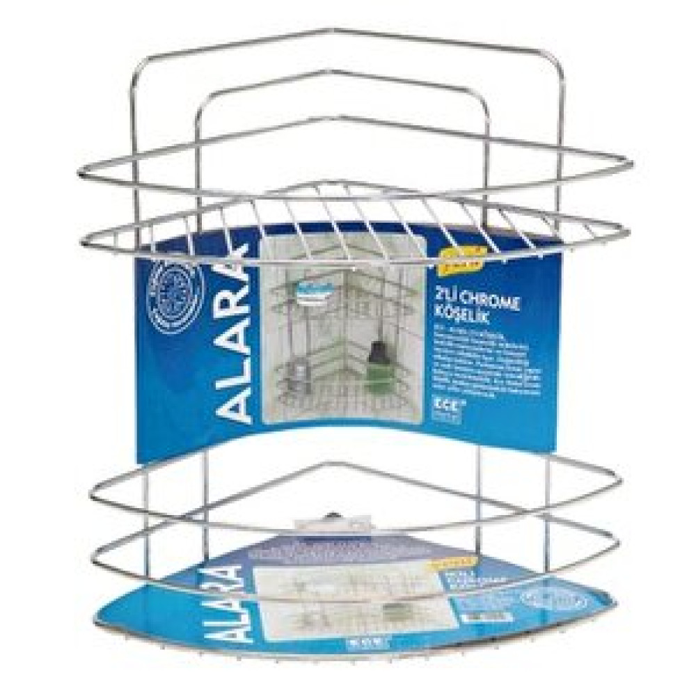 Ece Metal Alara Metal İki Raflı Banyo Köşesi Banyo Aksesuarları Fiyatı