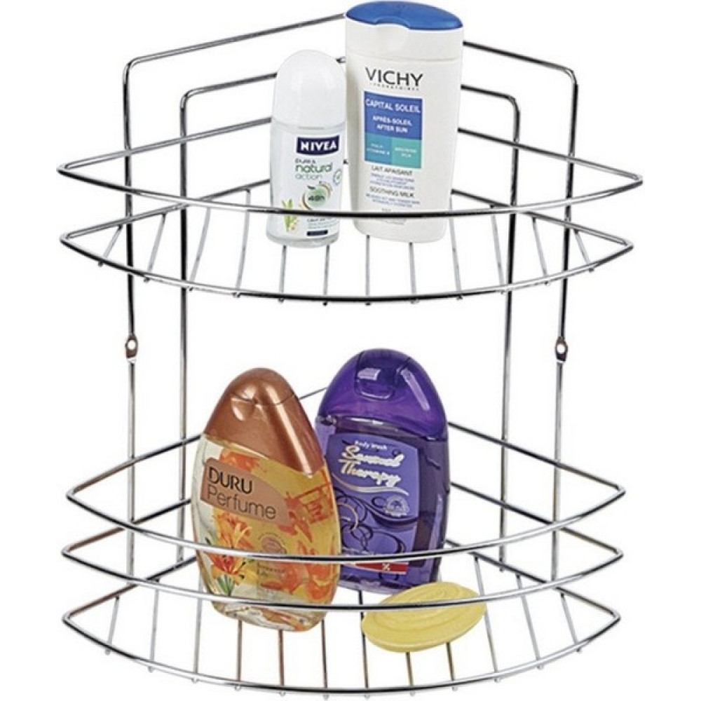 Ece Metal Eminox 2 Katlı Duş Köşeliği Banyo Rafı - Gri Banyo Rafı Fiyatı