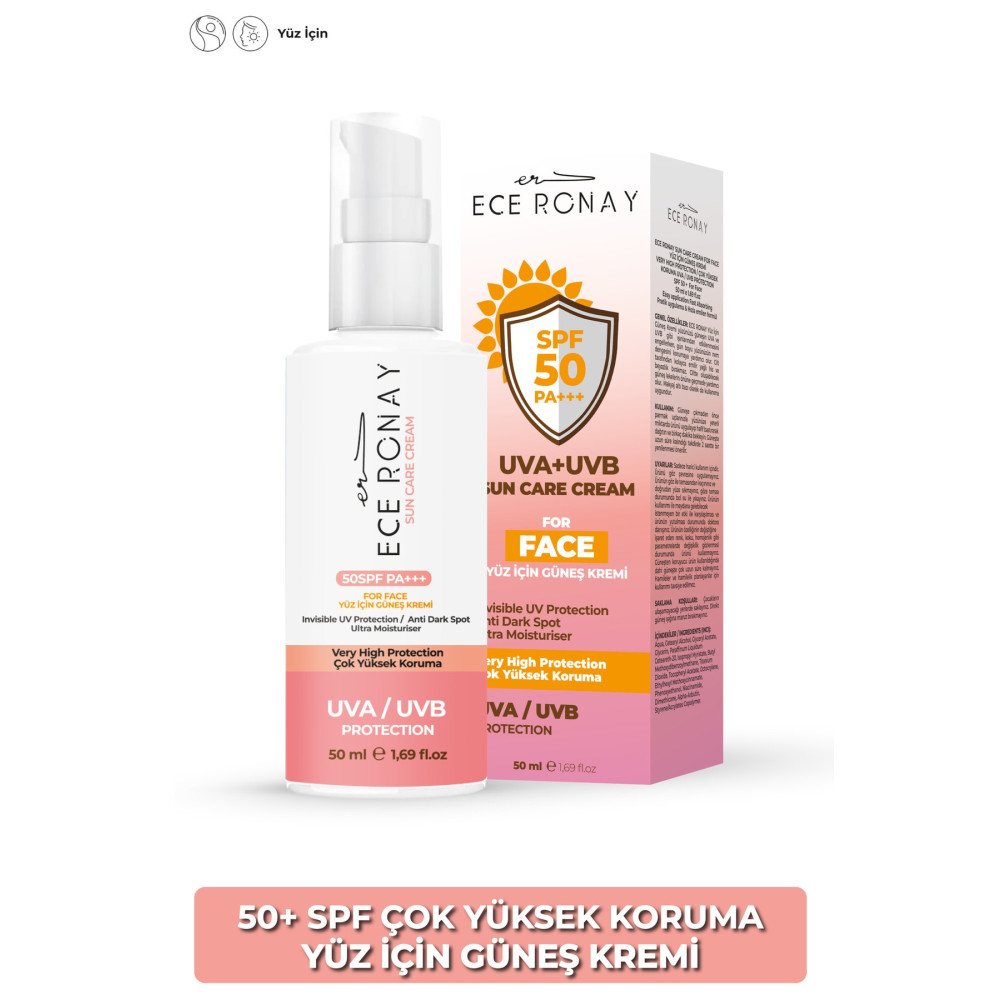 Ece Ronay Spf 50+ Tüm Ciltler İçin Yüksek Korumalı Nemlendirici Yüz Güneş Kremi 50 ML Güneş Kremleri ve Losyonları Fiyatı