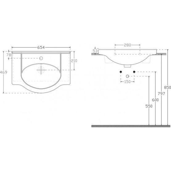 Ece Tera 66 cm Banyo Lavabo