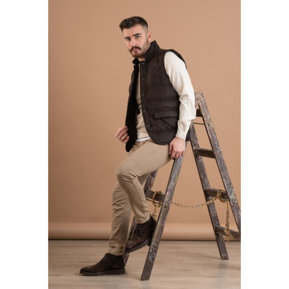 Ecer Nubuk Kumaş Regular Fit Düğmeli Erkek Şişme Yelek Erkek Yelek Fiyatı