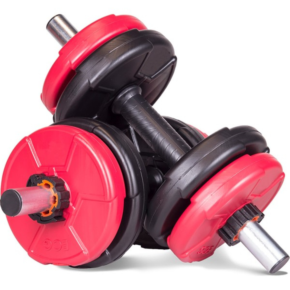 ECG Ecgspor 16 kg Dambıl Seti Kırmızı-Siyah 6 In 1 Fitness Set Dambıllar & El / Ayak Ağırlıkları Fiyatı
