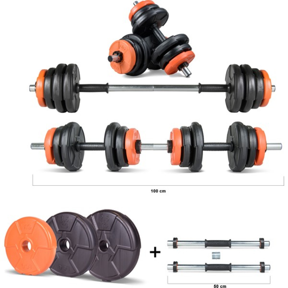 ECG Ecgspor 22 kg Multifonksiyonel Turuncu Siyah Halter Seti ve Dambıl Seti Dambıllar & El / Ayak Ağırlıkları Fiyatı
