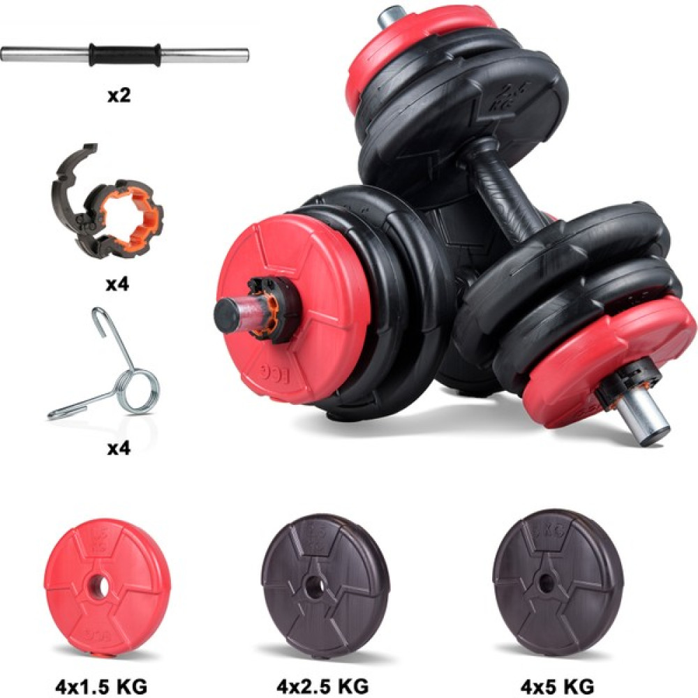 Ecg Spor Ecgspor 36 kg Dambıl Seti Kırmızı Siyah Dambıllar & El / Ayak Ağırlıkları Fiyatı