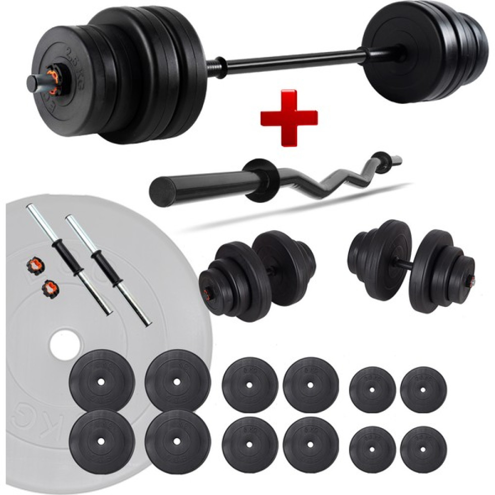 Ecgspor 78 kg Z Bar Halter Seti ve Dambıl Seti Ağırlık Fitness Seti Dambıllar & El / Ayak Ağırlıkları Fiyatı