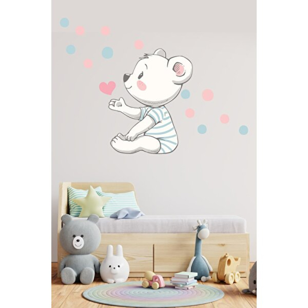 Echo Home Bebek Ayıcık Çocuk Odası ve Okul Duvar Sticker Seti - 10 x 12 cm - 60 x 15 cm Sticker Fiyatı