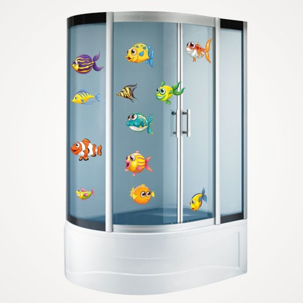 Echo Home Sevimli Balıklar Duşakabin ve Banyo Sticker - 30 x 45 cm - Renkli Banyo Aksesuarları Fiyatı