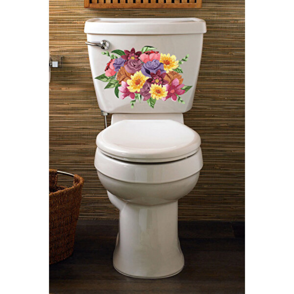 Echo Home Sulu Boya Renkli Güller Klozet Kapağı ve Banyo Sticker Duvar Stickerı Fiyatı