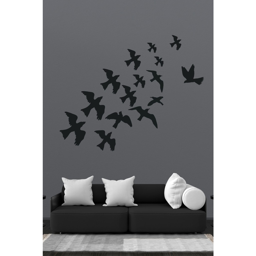 Echo Home Uçan Kuşlar Dekoratif Duvar Sticker Kuş Sürüsü Duvar Süsü - 60 x 15 cm - Renkli Evcil Hayvan Ürünleri Fiyatı