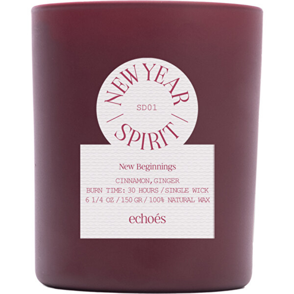 Echoes Candle & Scent Lab Echoes Candle & Scent Lab. New Year Spirit Kokulu Küçük Boy Doğal Mum 150 gr - Kırmızı Dekoratif Mum Fiyatı