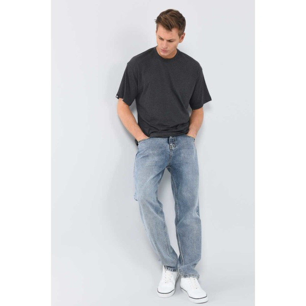 Ecko Unltd Ferrıs Oversıze Antrasit Melanj Erkek Bisiklet Yaka Tshirt Erkek T-shirt Fiyatı