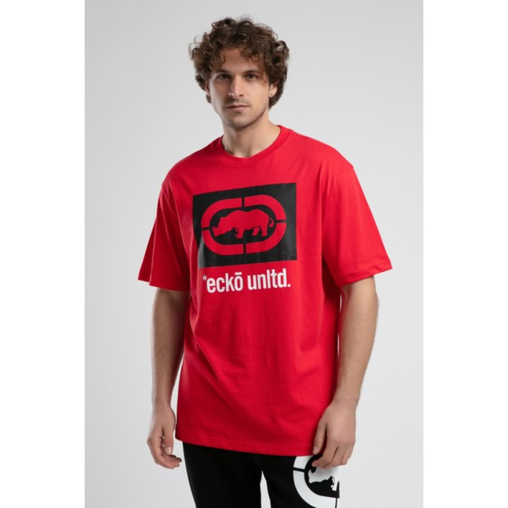 Ecko Unltd. Ithaca Kırmızı Bisiklet Yaka Nakışlı Oversize Erkek Tshirt Erkek T-shirt Fiyatı