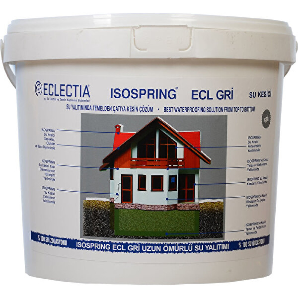 Eclectia Isospring Ecl Gri Su Kesici 5 kg Dış Cephe Yalıtım Malzemeleri Fiyatı