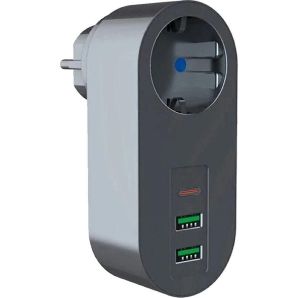Eco Center 2 Usb,1 Type-C Girişli Tekli Priz Akım Korumalı Ev,ofis ve Tüm Alanlar Için Korumalı Priz Prizler Fiyatı