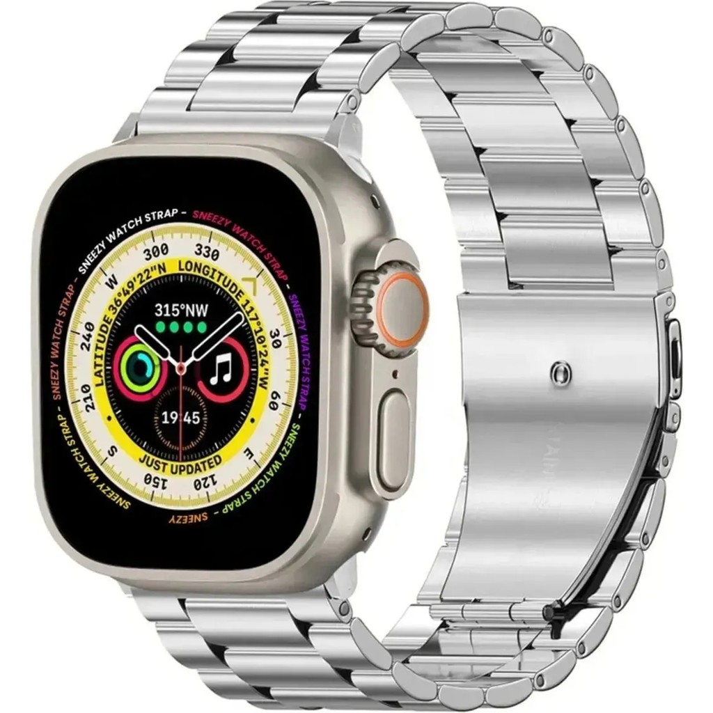 Eco Center Apple Watch Seri 2 3 4 5 6 7 8 Uyumlu 42 44 45 49 mm Metal Kordon Metalkordon - Gümüş Diğer Fiyatı