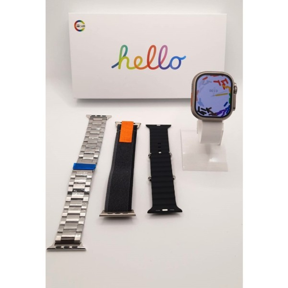 Eco Center Hello Watch 3 H12 Ultra 4gb Rom ve Aksesuar Bağlantılı Watch 8 Ultra Max Akıllı Saat Hellowatch3 - Açık Gri Oto Boyaları Fiyatı