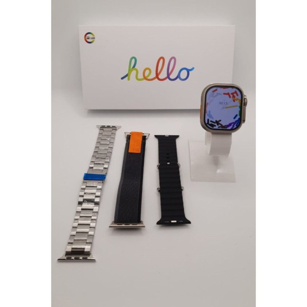 Eco Center Hello Watch 3 H12 Ultra 4gb Rom ve Aksesuar Bağlantılı Watch 8 Ultra Max Akıllı Saat Hellowatch3 - Gri Oto Boyaları Fiyatı