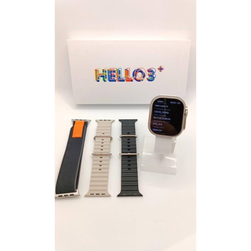 Eco Center Hello Watch 3+ Plus Amoled 3 Kordonlu Ultra 49MM Watch 9 Şarj Pusula 4gb Akıllı Saat - Gümüş Diğer Fiyatı