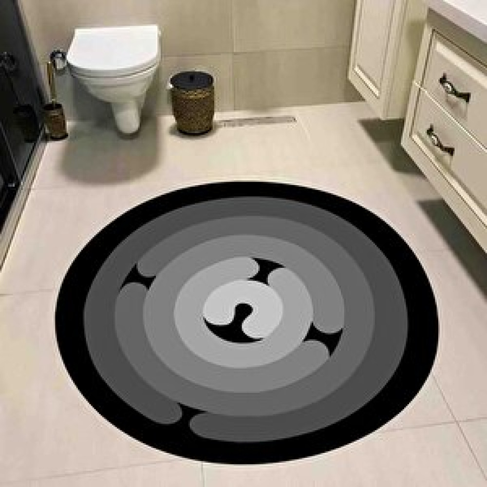 Eco Concept Gri Renk Banyo Paspas, Kaymaz Taban Paspas, Yuvarlak Paspas, Yıkanabilir Paspas, 80x80 Cm 80x80 cm Banyo Halısı Fiyatı