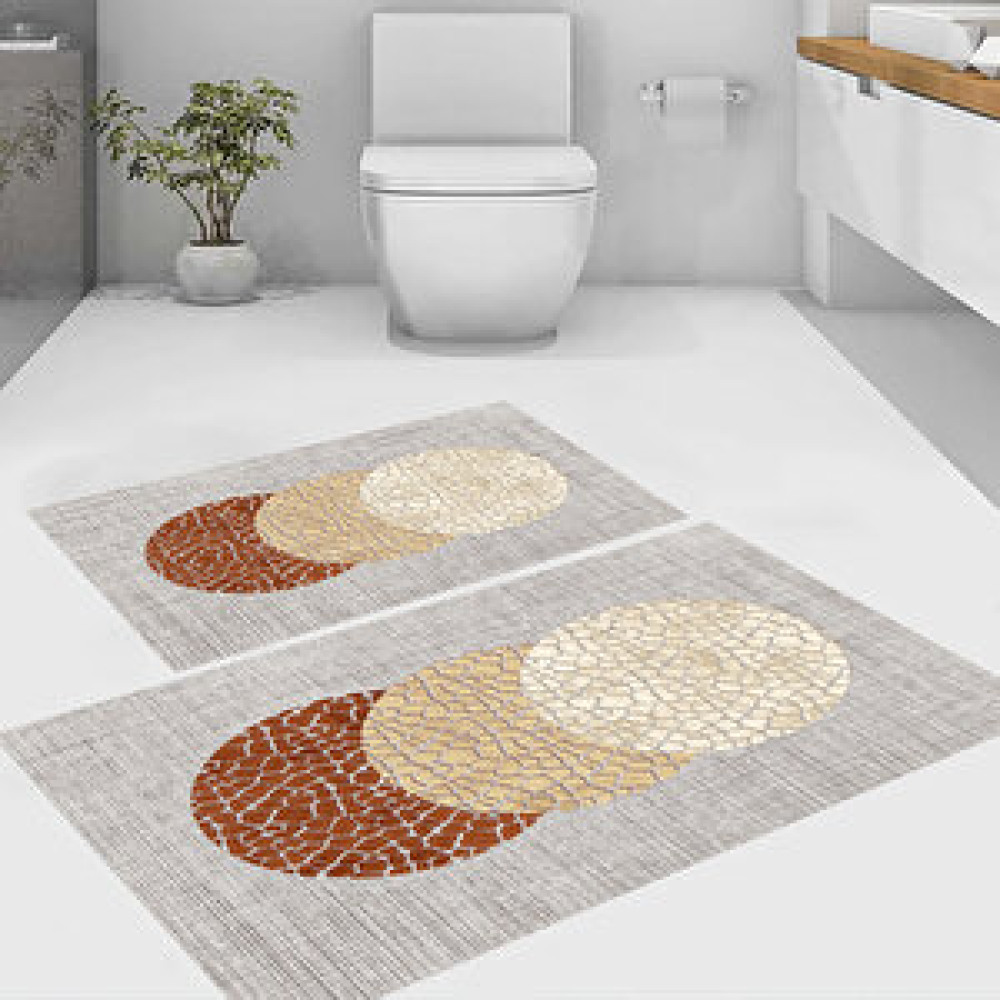 Eco Concept Gri Renk Paspas, İskandinav Banyo Paspası, Kaymaz Taban Klozet Takımı, Dekoratif Paspas, 60x100 cm Banyo Halısı Fiyatı
