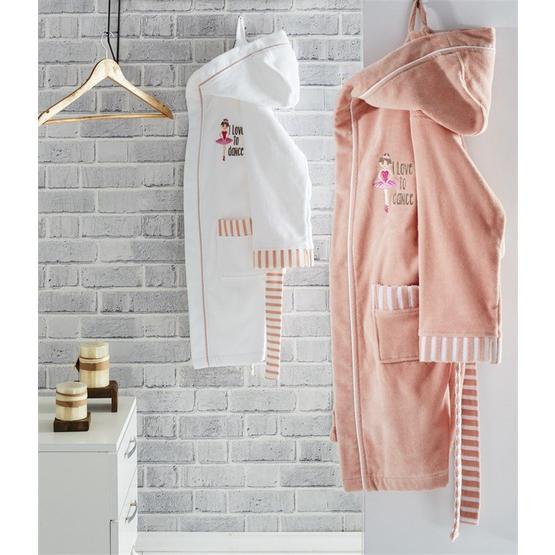 Ecocotton Balerin Beyaz Organik Pamuk 3-4 Yaş Çocuk Bornozu Bornoz Fiyatı