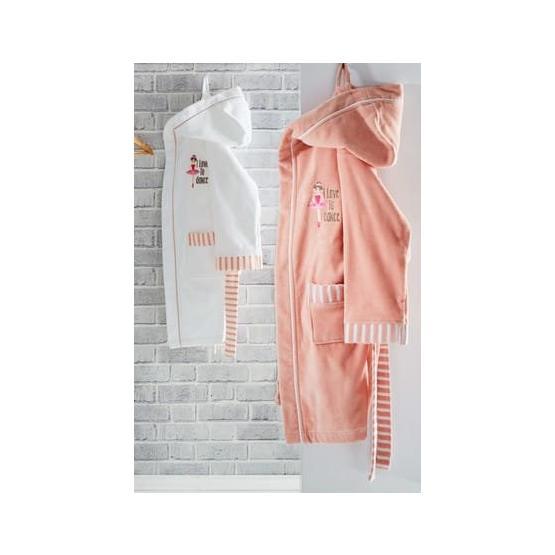 Ecocotton Balerin Beyaz Organik Pamuk 5-6 Yaş Çocuk Bornozu