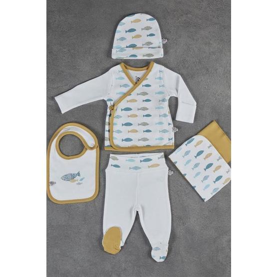 Ecocotton Dodo Beyaz 0-3 Ay Kısa Kollu Bebek Zıbın