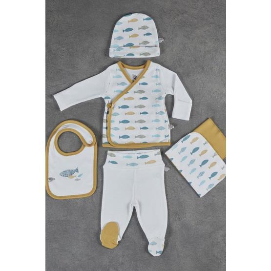 Ecocotton Dodo Beyaz 0-3 Ay Kısa Kollu Bebek Zıbın