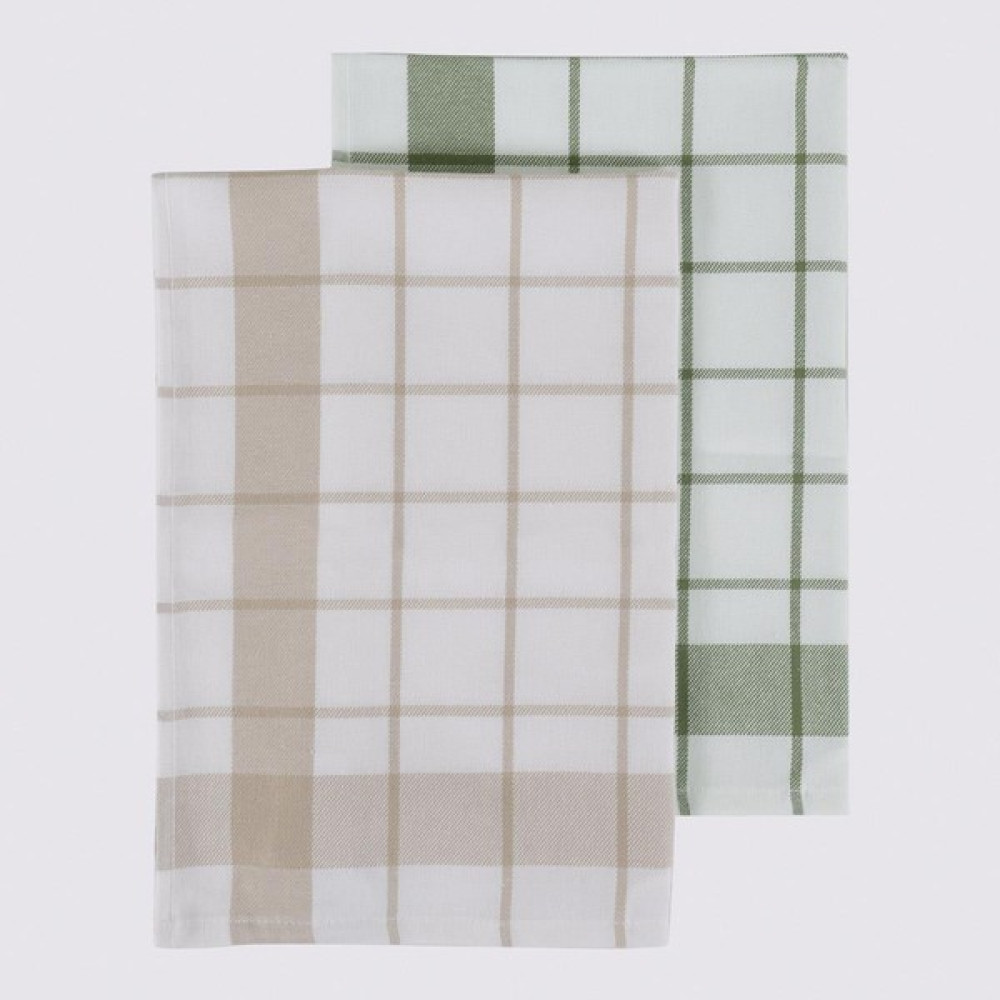 Ecocotton Green Black By Ecocotton Esila Bej-Yeşil %100 Pamuklu Iplik Boyalı Özel Dokuma 2 Parça Kurulama Bezi - Yeşil - 45 x 65 cm El / Yüz Havlusu Fiyatı