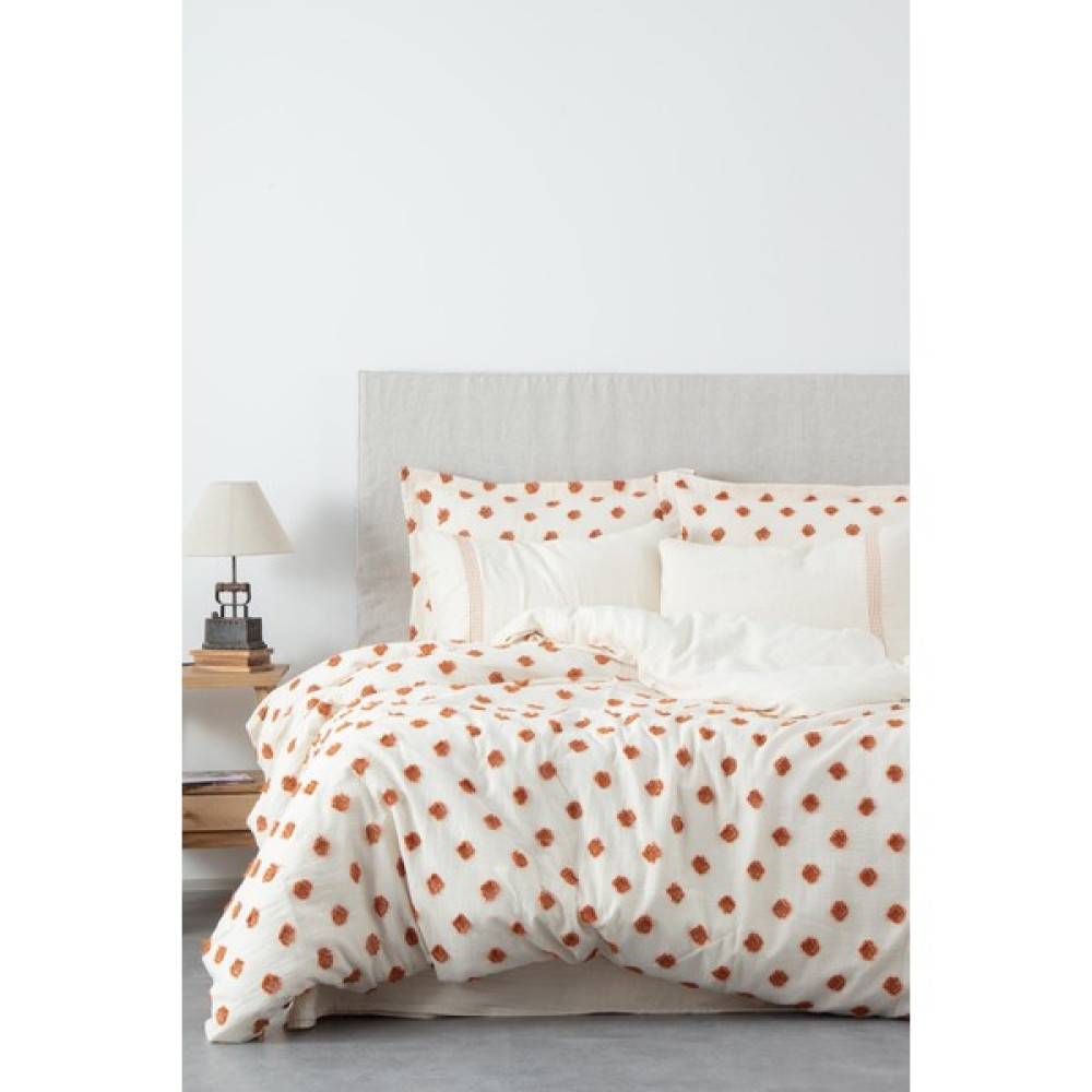 Ecocotton Imre Çift Kişilik Nevresim Takımı %100 Organik Pamuk Müslin Terra 200X220 cm - Terracotta - 200 x 220 cm Nevresim Takımı Fiyatı