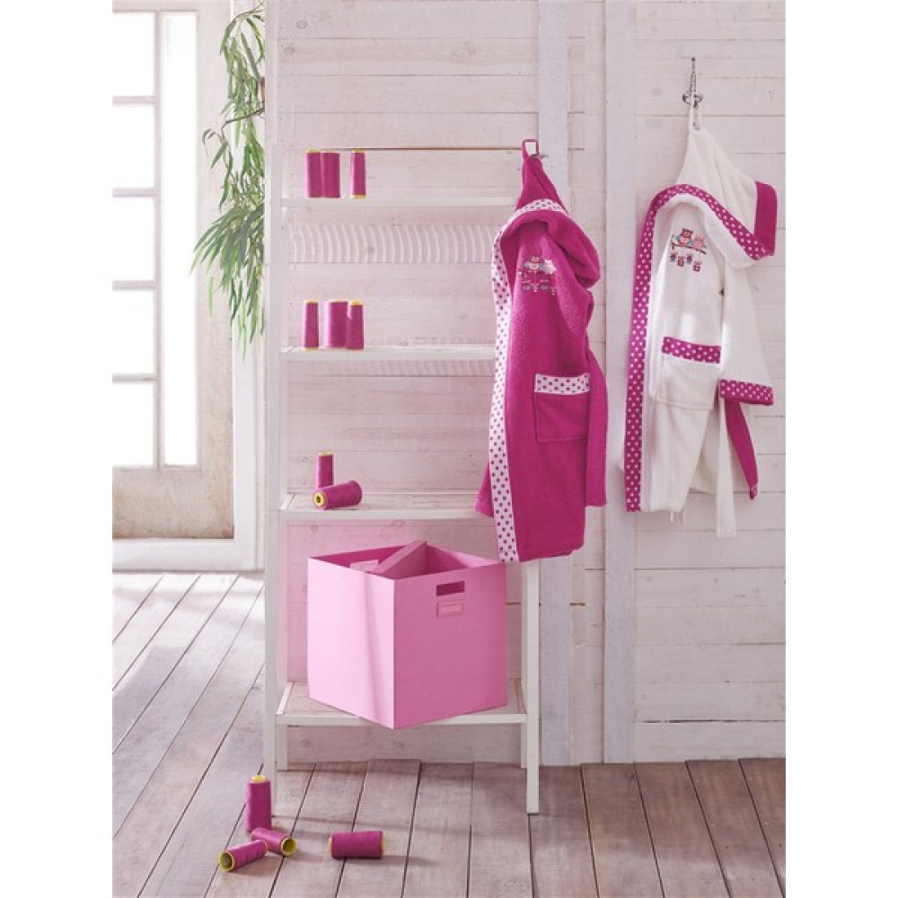 Ecocotton Little Bird Kız Çocuk Bornozu Krem Fuşya 3-4 Yaş - 3 - 4 Yaş - Beyaz Bornoz Fiyatı