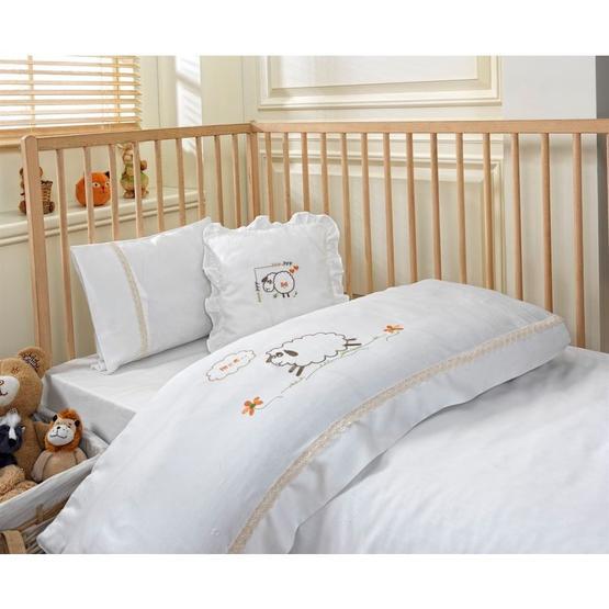 Ecocotton Littlesheep-Krem Bebek Nevresim Takımı