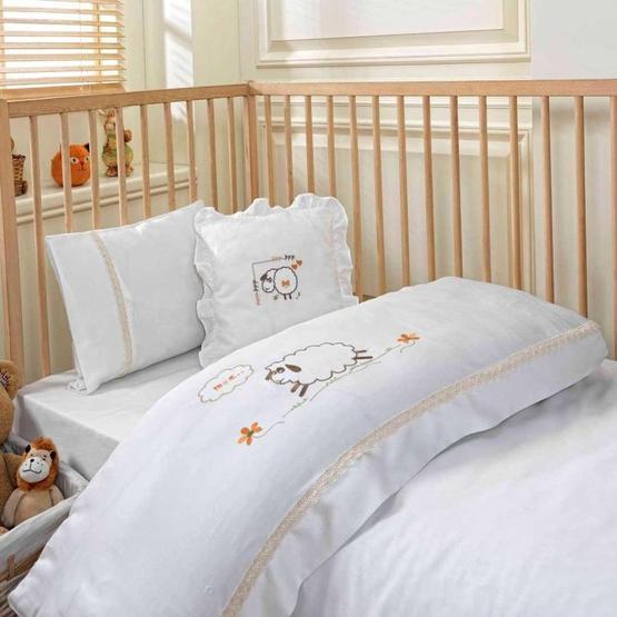Ecocotton Littlesheep-Krem Bebek Nevresim Takımı