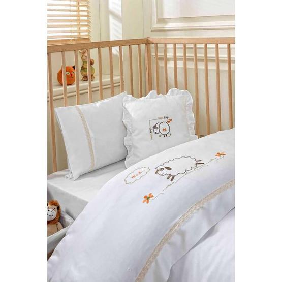 Ecocotton Littlesheep-Krem Bebek Nevresim Takımı Bebek Nevresim Takımı Fiyatı