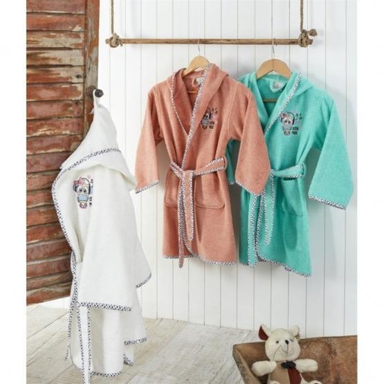 Ecocotton Melodica Mint Organik Pamuk 9-10 Yaş Çocuk Bornozu