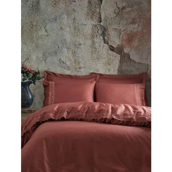Ecocotton Organik Pamuk Belinda Koyu Somon Çift Kişilik Nevresim Takımı Nevresim Takımı Fiyatı
