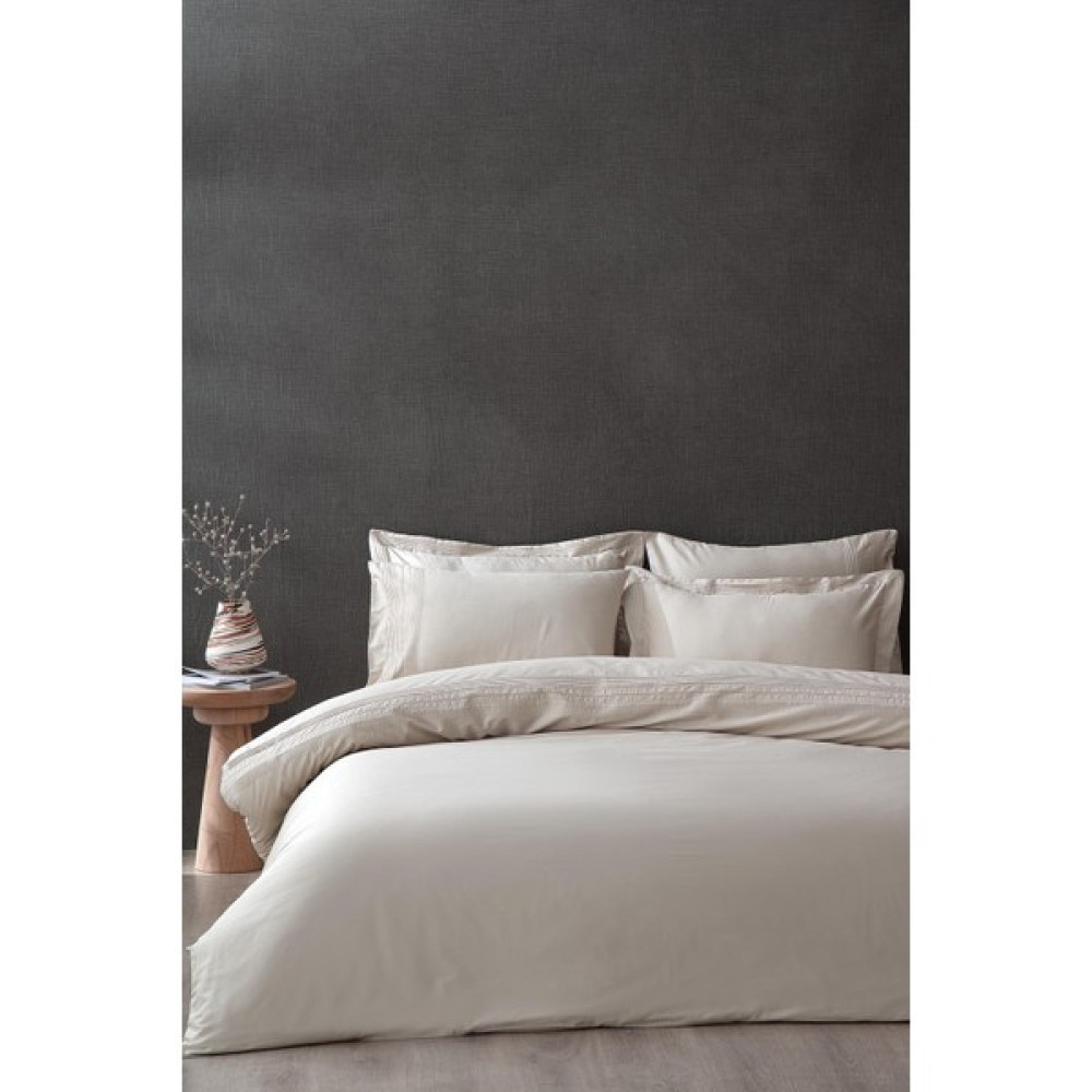 Ecocotton Rana Bej Çift Kişilik  Organik Pamuk Saten 300 Tc Özel Dokuma Nevresim Takımı - 200 x 220 cm Nevresim Takımı Fiyatı