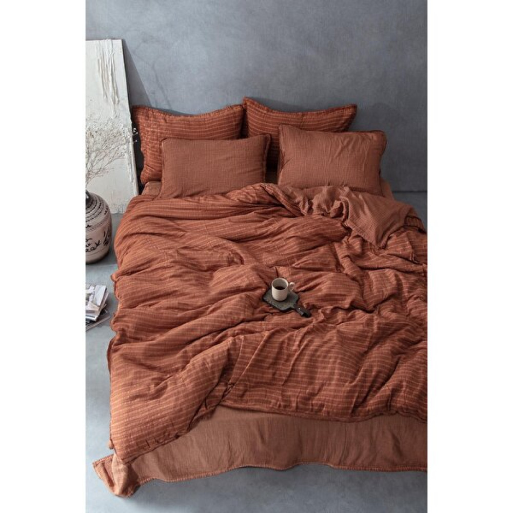 Ecocotton Tara Çift Kişilik Nevresim Takımı %100 Organik Pamuk Müslin Taba 200X220 cm - 200 x 220 cm Nevresim Takımı Fiyatı
