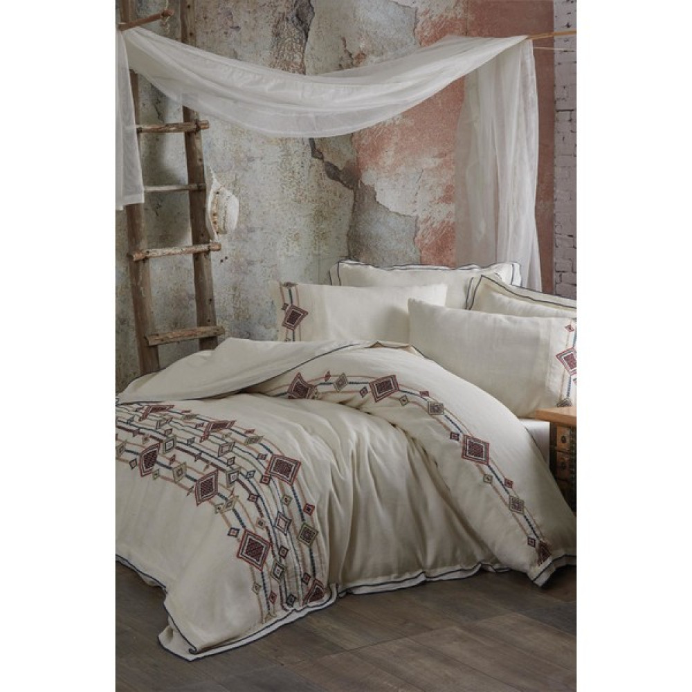 Ecocotton Vega Krem Nevresim Takımı - 240 x 220 cm Nevresim Takımı Fiyatı