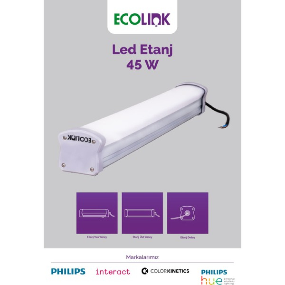 Ecolink By Philips - 45 Watt LED Etanj Armatür - 6500K - Beyaz Işık - IP65 Etanj - 150CM LED Etanj Armatür Fiyatı