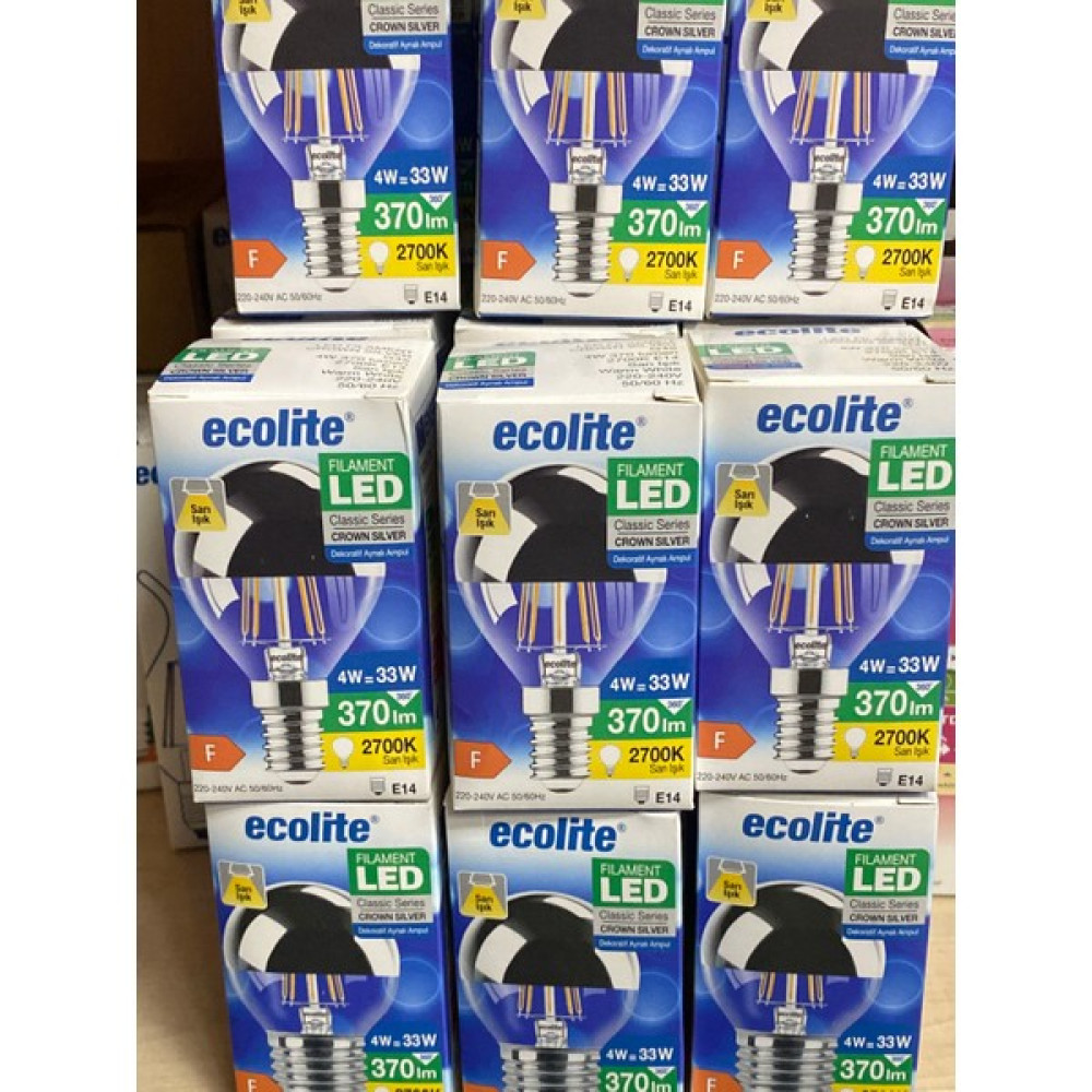 Ecolite Ecollite LED Fılament Crown Sılver G45 - Günışığı - 4 W Led Aydınlatmalar Fiyatı