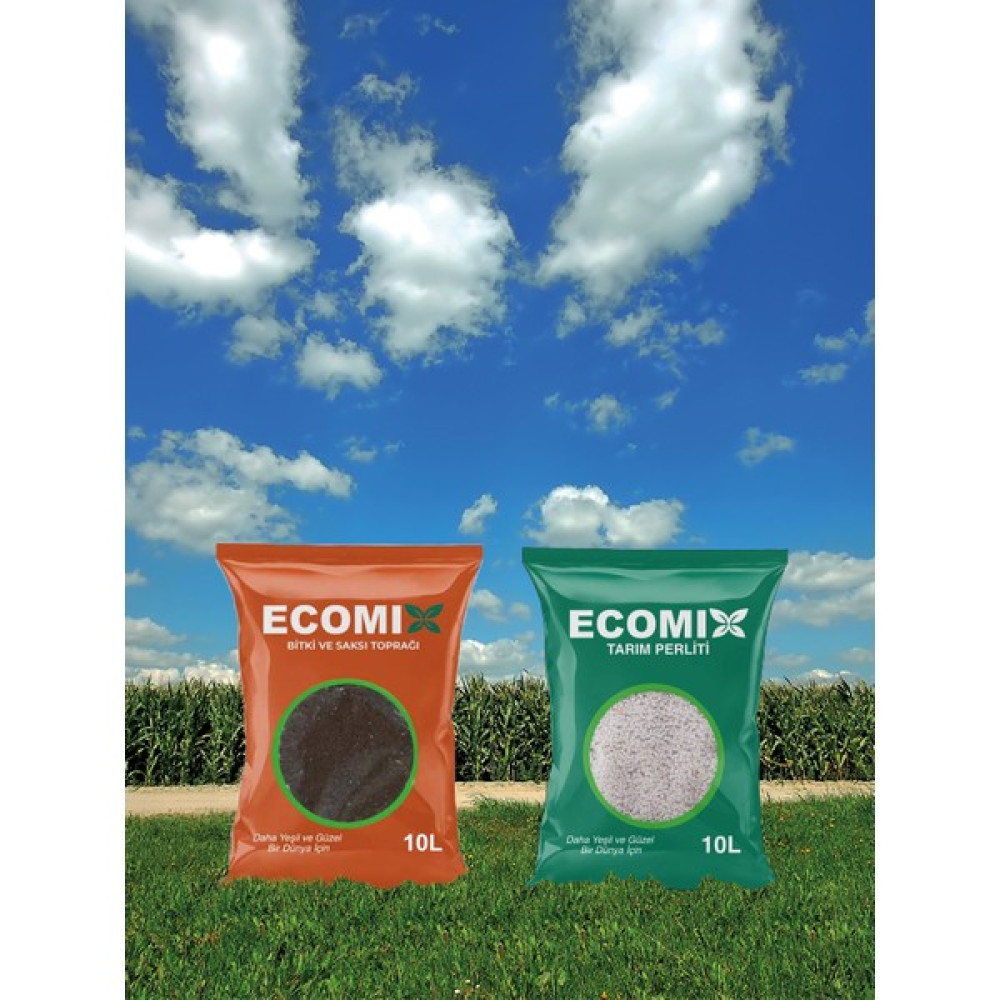 Ecomix Perlit Katkılı Ithal Torftan Hazırlanmış Özel Karışım 10 Litre Bitki Toprağı ve 10 Litre Perlit Bitki Fiyatı