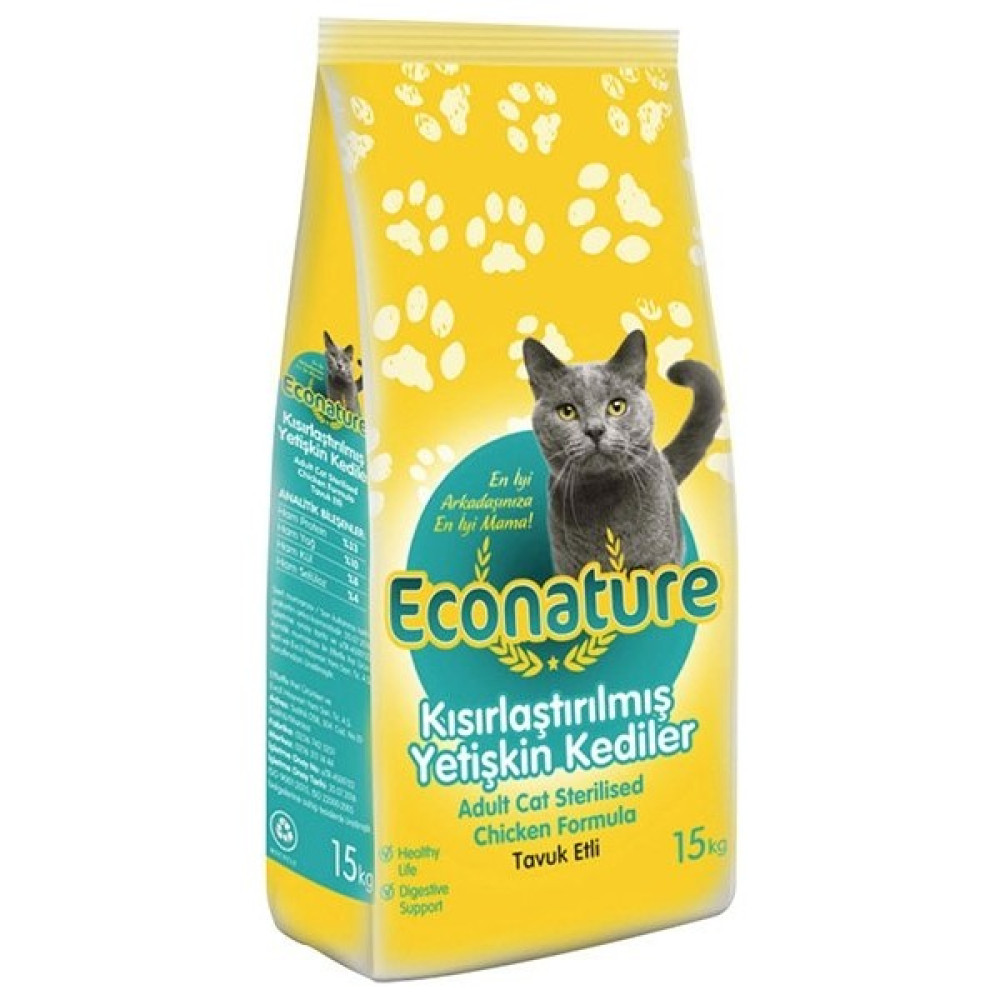 Econature Tavuklu Kısırlaştırılmış Yetişkin Kedi Maması 15 kg Evcil Hayvan Ürünleri Fiyatı