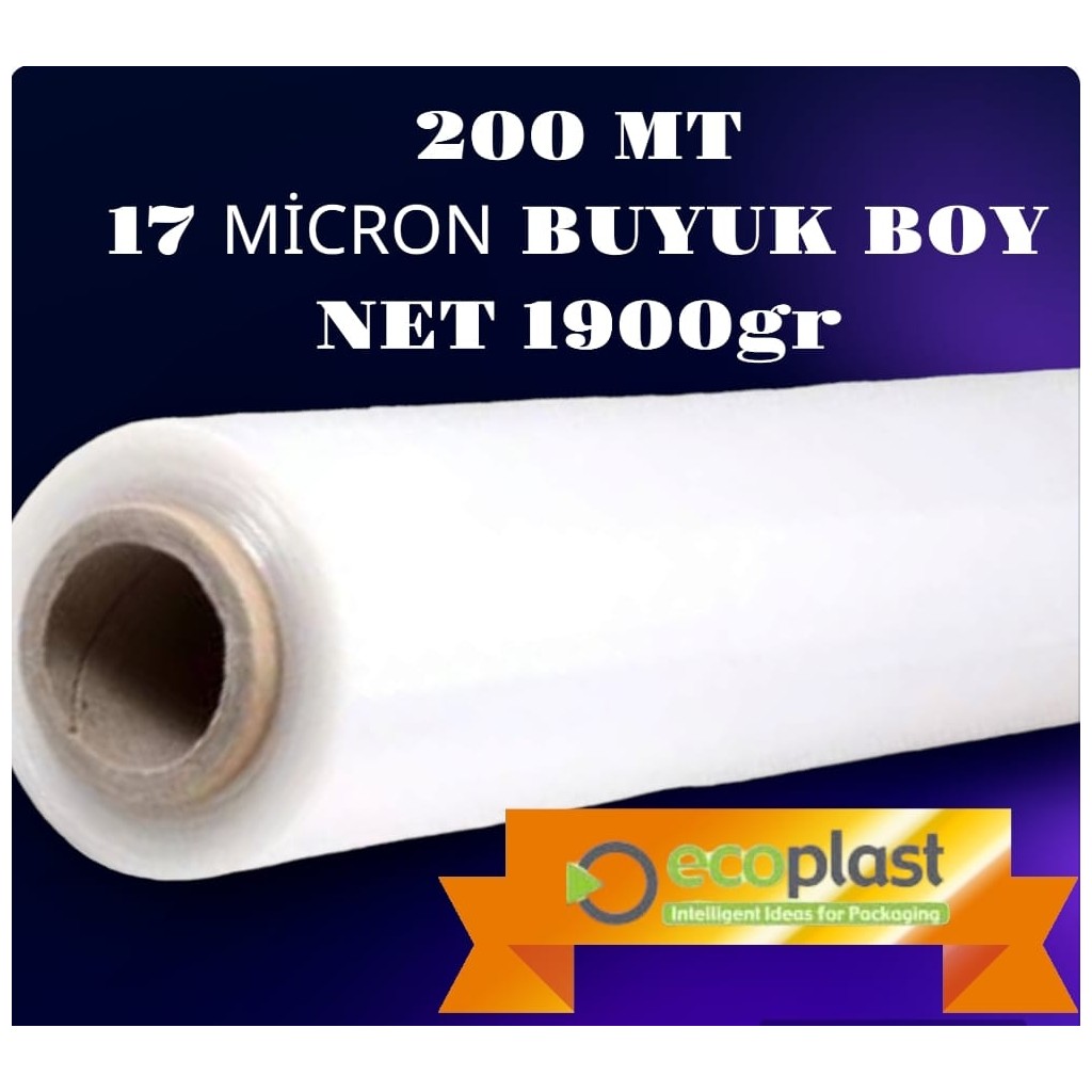 Ecoplast Büyük Boy 200 mt 17 Mikron Palet Streci Net 1900 gr Streç 50 cm SSD / Solid State Drive Fiyatı
