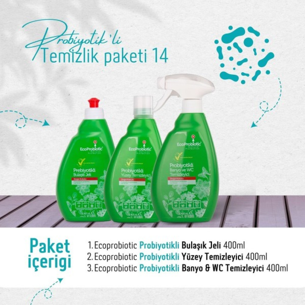 EcoProbiotic Avantajlı 3 Lü Set Probiyotikli Temizlik Ürünleri Kimyasal Içermeyen Uzun Süreli Etki Temizlik Malzemeleri Fiyatı