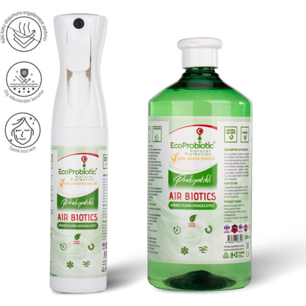 EcoProbiotic Ecoprobioticairbiotics Probiyotikli Mikro Flora Dengeleyici Sprey 300ML + 1000 Lt Set Oda Kokusu Fiyatı