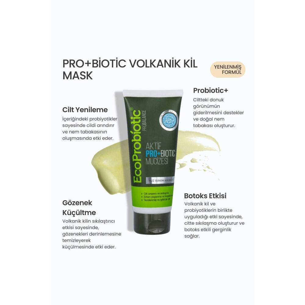 EcoProbiotic Mucize Pro Volkanik Kil Maskesi Gözenek Sıkılaştırıcı Etki 100 ml Cilt ve Yüz Bakımı Fiyatı