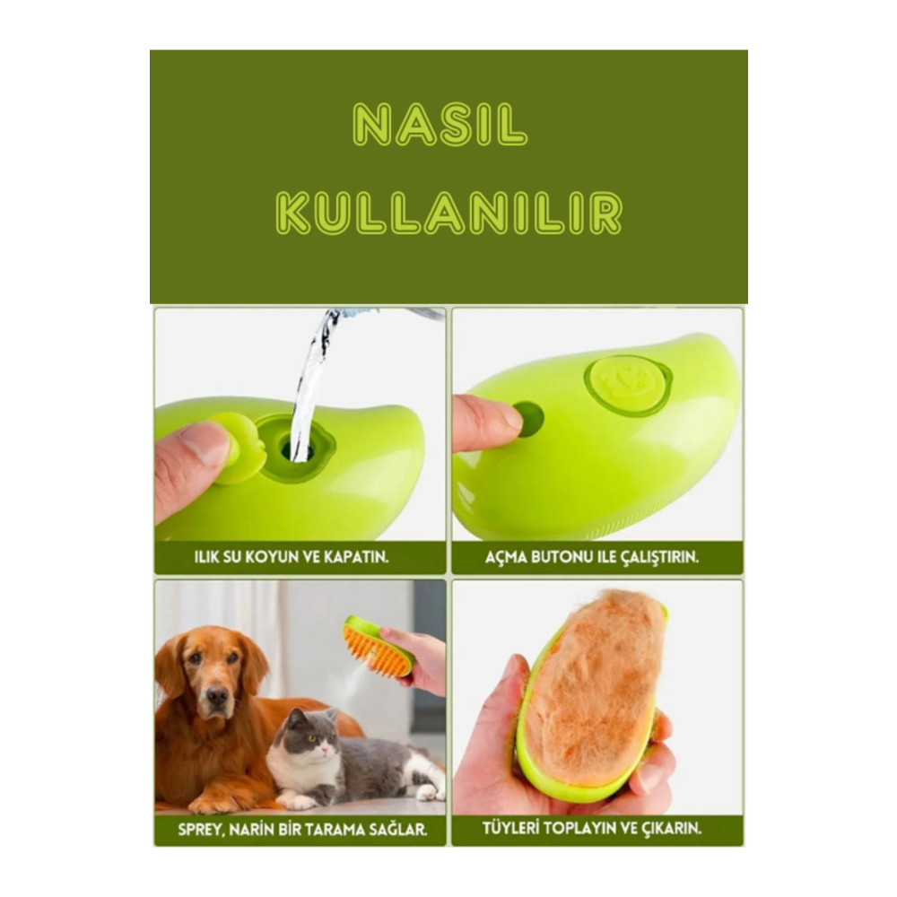 EcoShine Elektirikli Buharlı Kedi & Köpek Yıkama Tarağı Yumuşak Silikon Fırça Evcil Hayvan Ürünleri Fiyatı