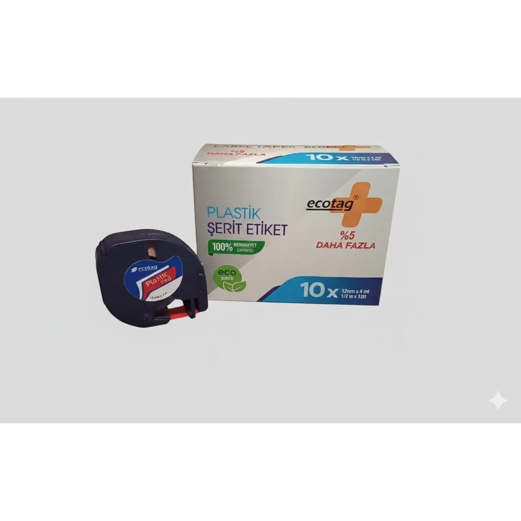 Ecotag Dymo Letratag Muadili Plastik Şerit Etiket Avantaj Paket - Kırmızı Diğer Fiyatı