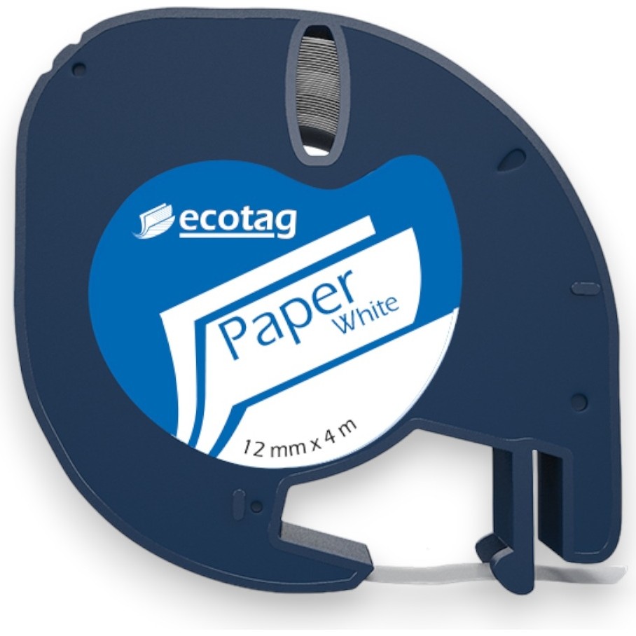 Ecotag Dymo Letratag Muadili Şerit Etiket Kağıt Beyaz 12 mm x 4 mt Etiket Makinesi Fiyatı